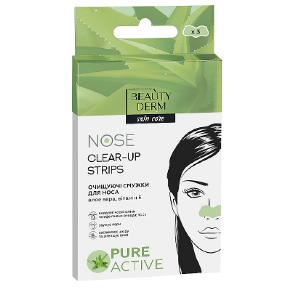 Полоски для носа Beautyderm Nose Clear-Up Strips с экстрактом алоэ вера 3 шт. (223249)