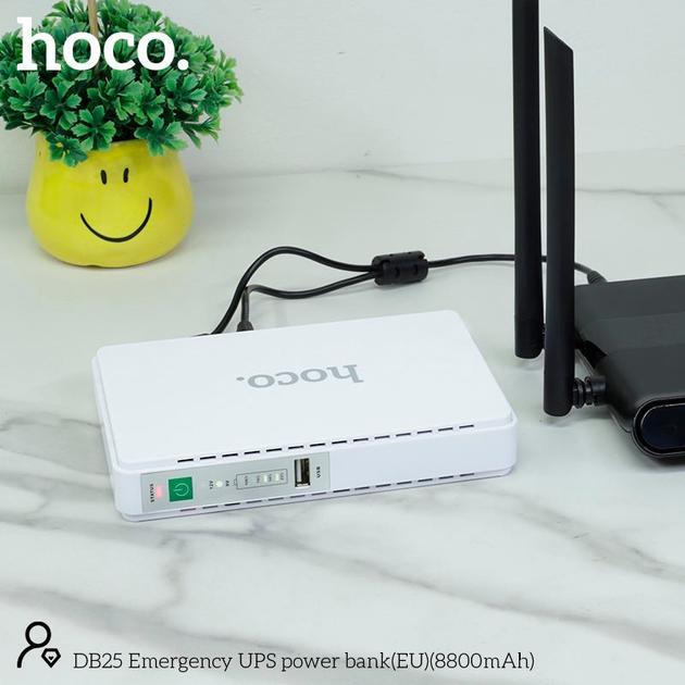 Источник бесперебойного питания для роутера Hoco DB25 UPS 8800 mAh/18W White (ME0015818) - фото 3