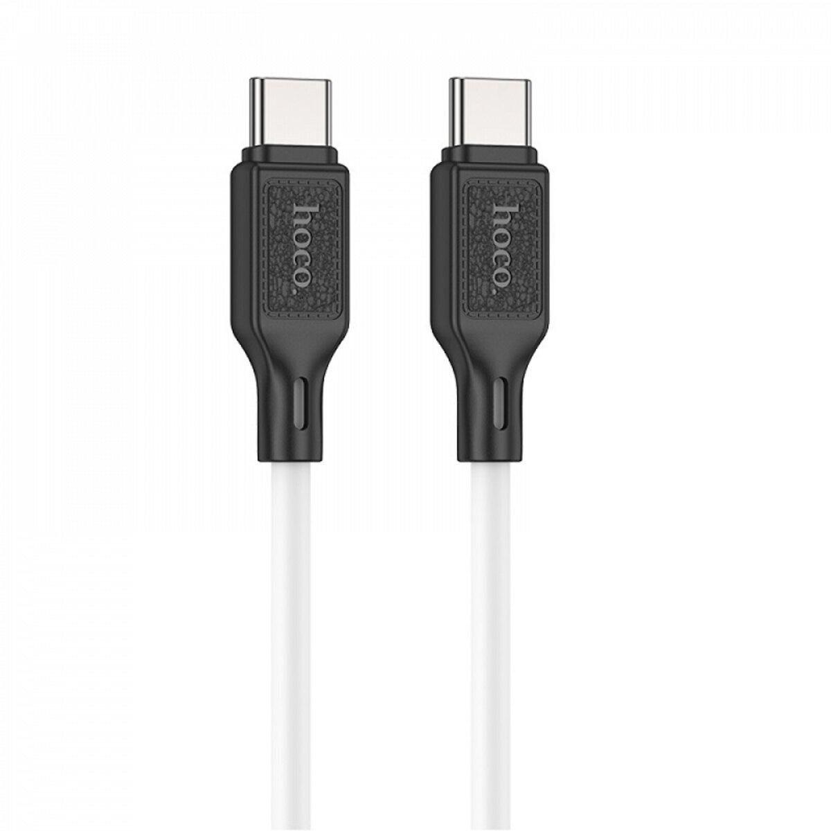 Кабель Hoco X90 Cool 60W Silicone Charging Data Cable Type-C to Type-C 3A 1 м White (6931474788474)