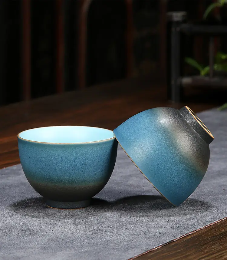 Пиала для чая керамическая Синий сапфир полусфера 70 мл (819) - фото 4