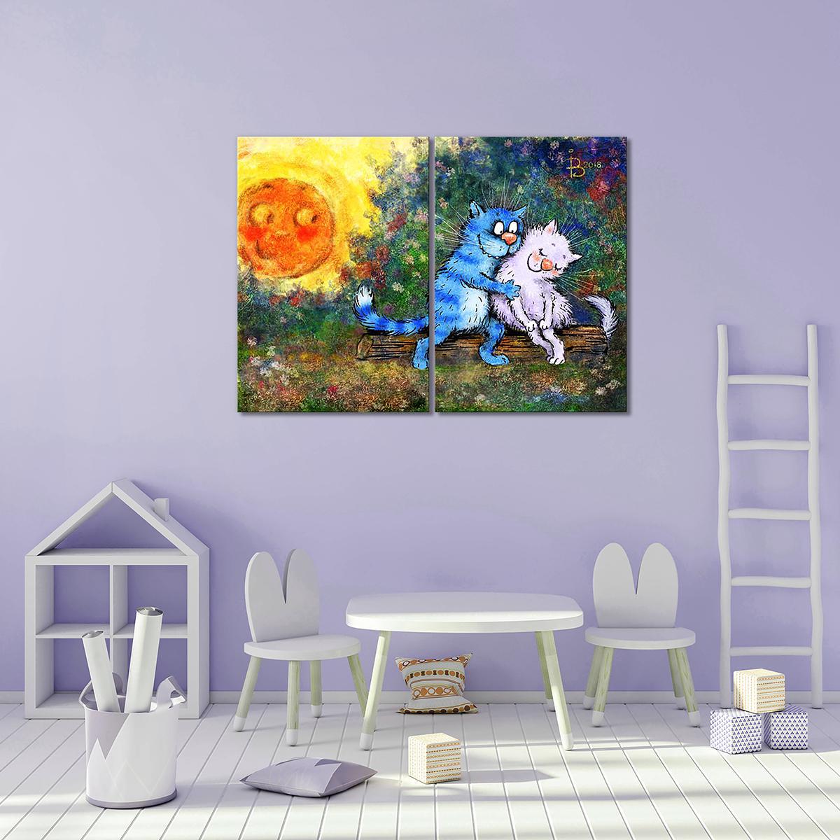 Модульная картина Свидание на закате 2 модуля 80x120 см