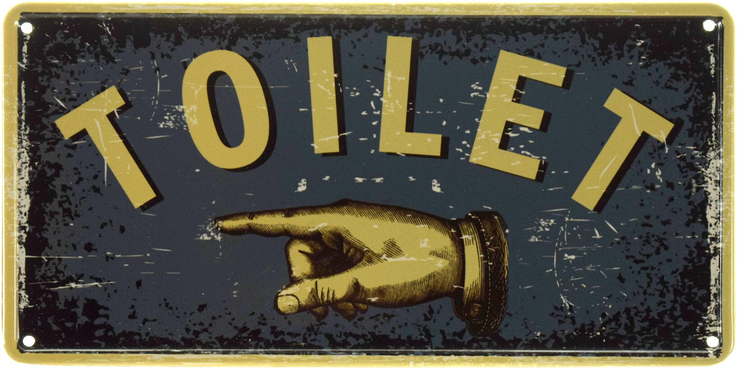 Табличка металева Туалет Ліворуч/Toilet 15x30 см