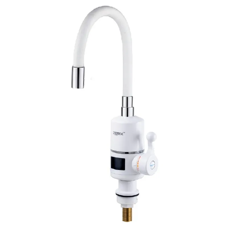 Проточный водонагреватель Zerix ELW06-EF- с индикатором температуры/силиконовый излив White (ZX5856)
