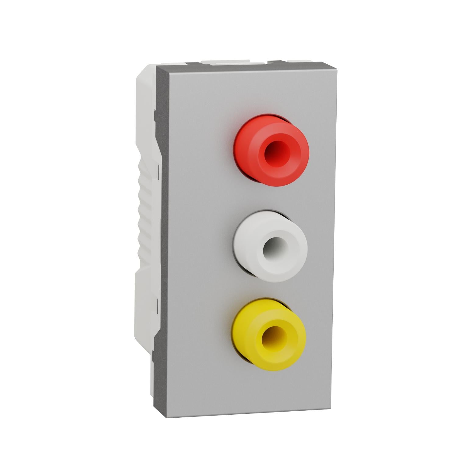 Розетка RCA Schneider Electric Unica New 1 модуль Алюминий (NU343130)