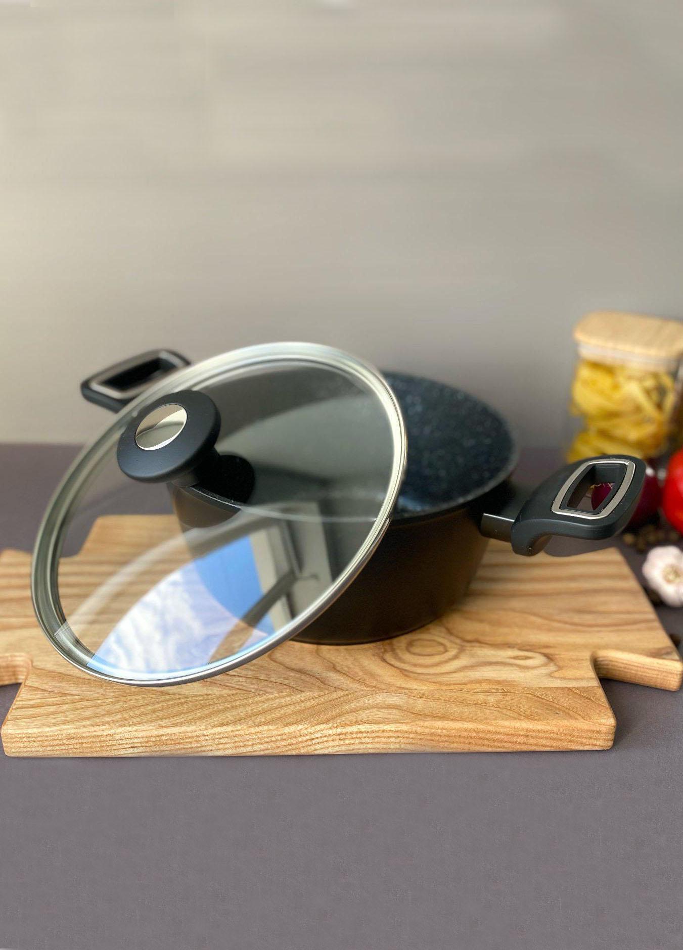 Кастрюля Krauzer Titanium Line гранитный алюминий 2,5 л 20 см Черный (78116) - фото 3 Кастрюля Krauzer Titanium Line гранитный алюминий 2,5 л 20 см Черный (78116) - фото 3