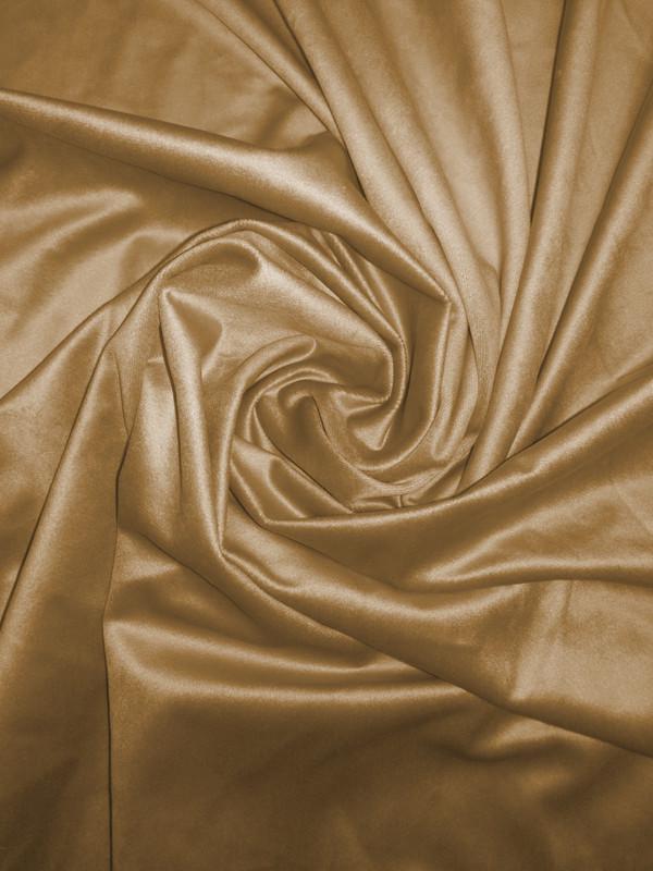 Комплект штор Lux Portiery Еліт оксамит-велюр 2 шт. 200х265 см/тюль креп-шовк 1 шт. 500х265 см Пастельно-гірчичний/Білий (TBK1432) - фото 2