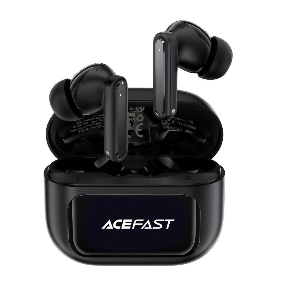 Наушники беспроводные Acefast W6 smart screen ENC IPX4 Black (24931)