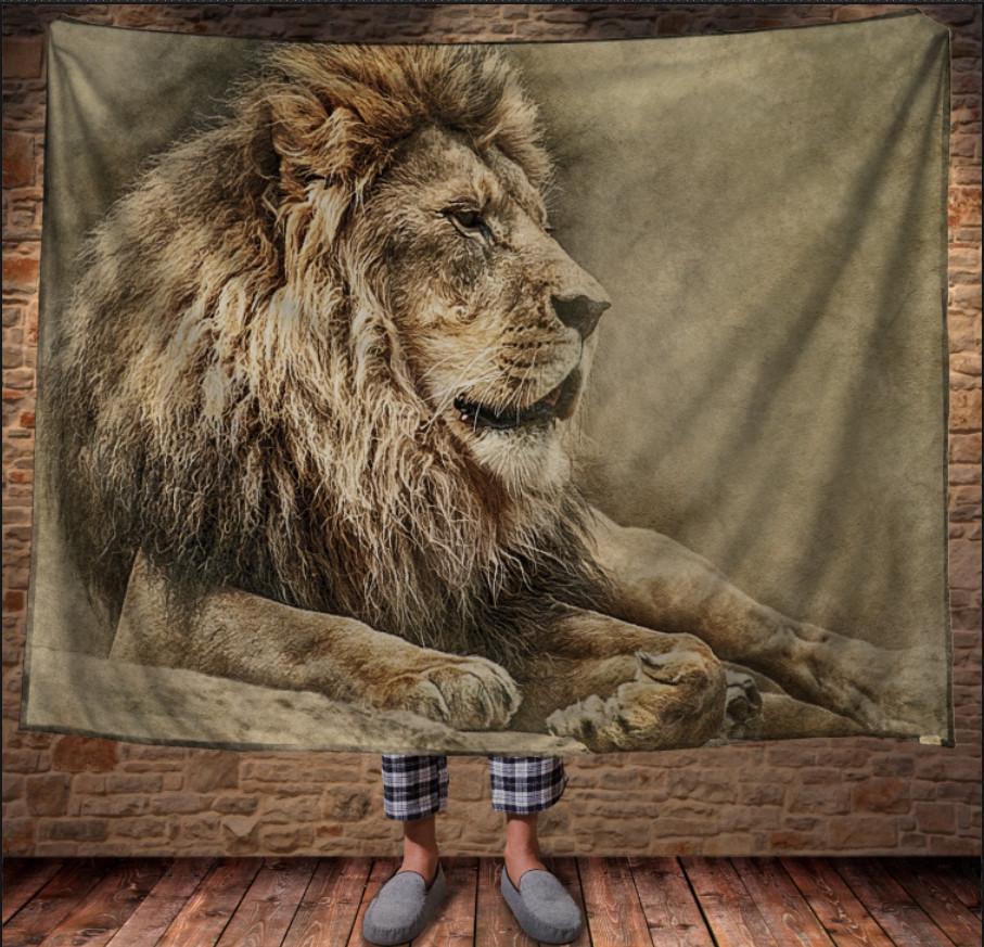 Плед с 3D принтом Величие Льва 150х200 см (epi_0456) - фото 1 Плед с 3D принтом Величие Льва 150х200 см (epi_0456) - фото 1