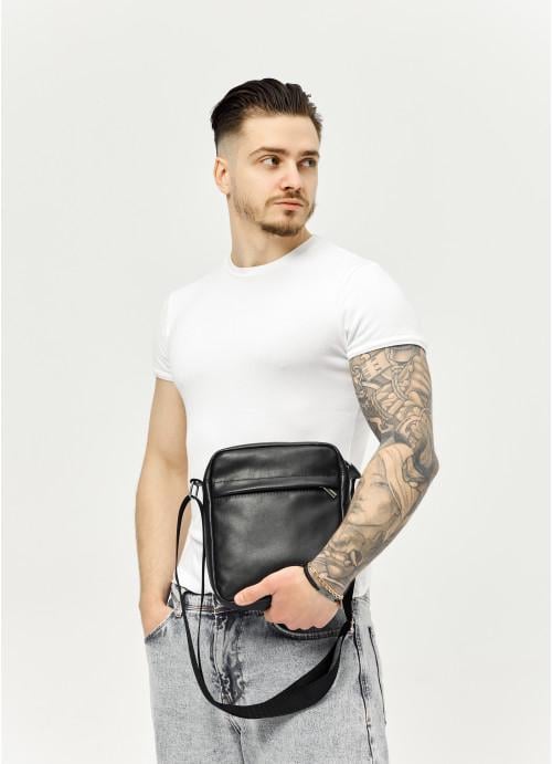 Мужская сумка-мессенджер Sambag через плечо из натуральной кожи Черный (1004019723) - фото 5 Мужская сумка-мессенджер Sambag через плечо из натуральной кожи Черный (1004019723) - фото 5