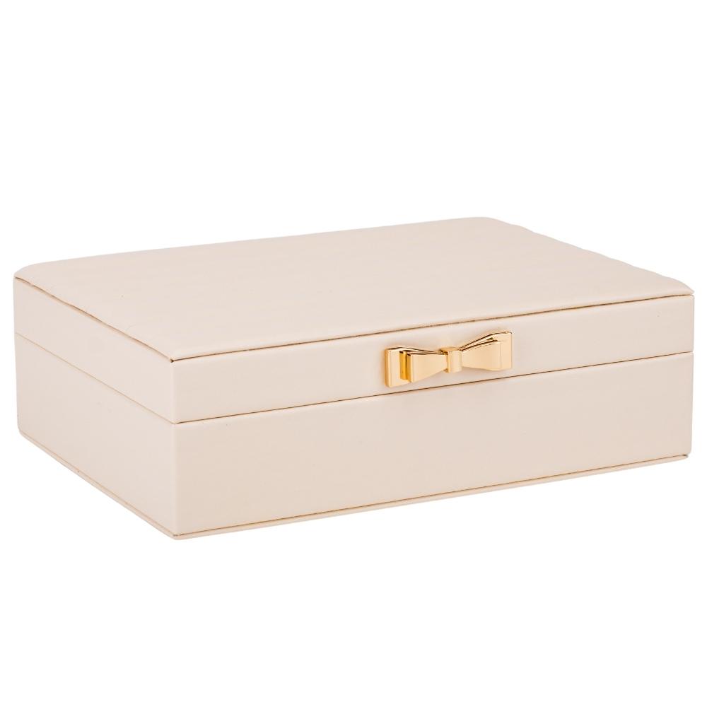 Шкатулка для украшений Elisey Золотой бантик на 6 отделений 24 см Бежевый (99-81-9188-010)