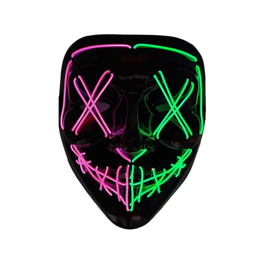 Маска неоновая Purge Mask AJS для клубов Розово Зеленая (3903)