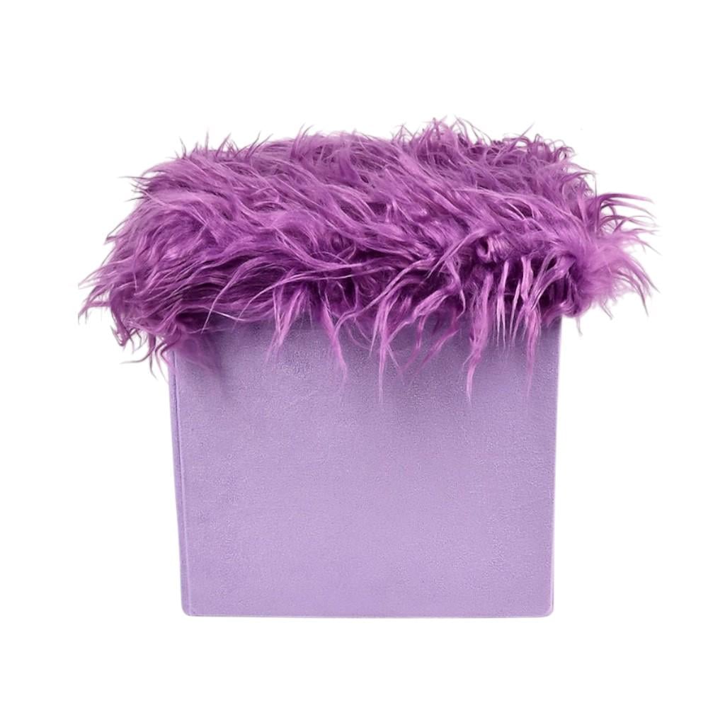 Тумба-пуф Stenson Mossy R33447 из МДФ/ППУ со съемной крышкой 35x35x33 см Фиолетовый (627659)