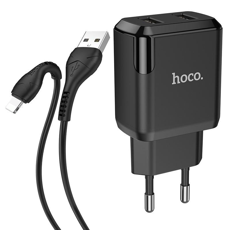 Мережевий зарядний пристрій Hoco N7 Speedy Lightning EU Black