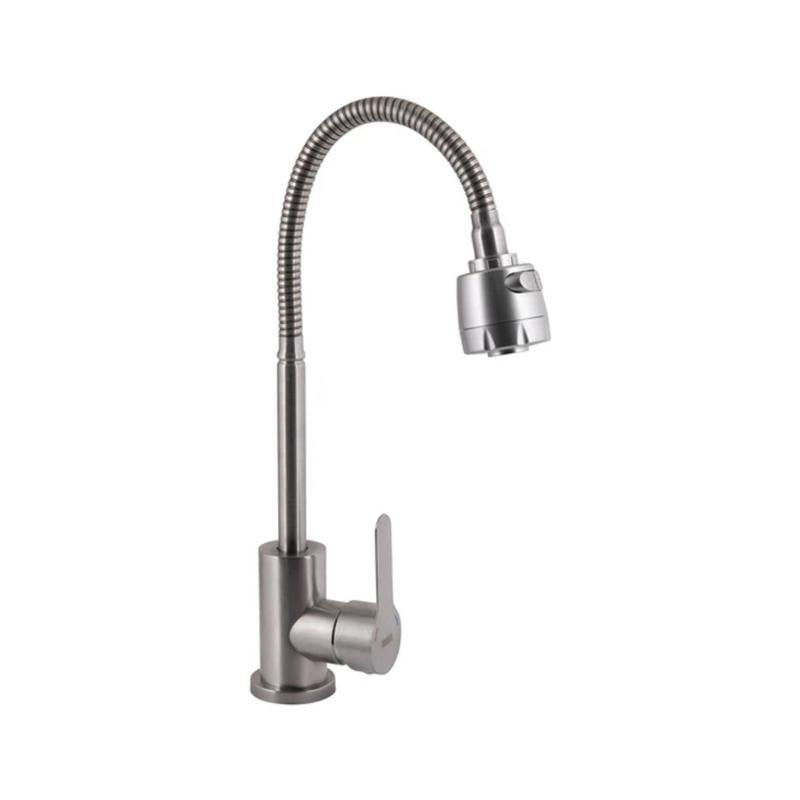 Смеситель для кухни Brinex Pure 015F41 с гибким изливом BRIPUR015F41NKL Nickel (SD00053181)