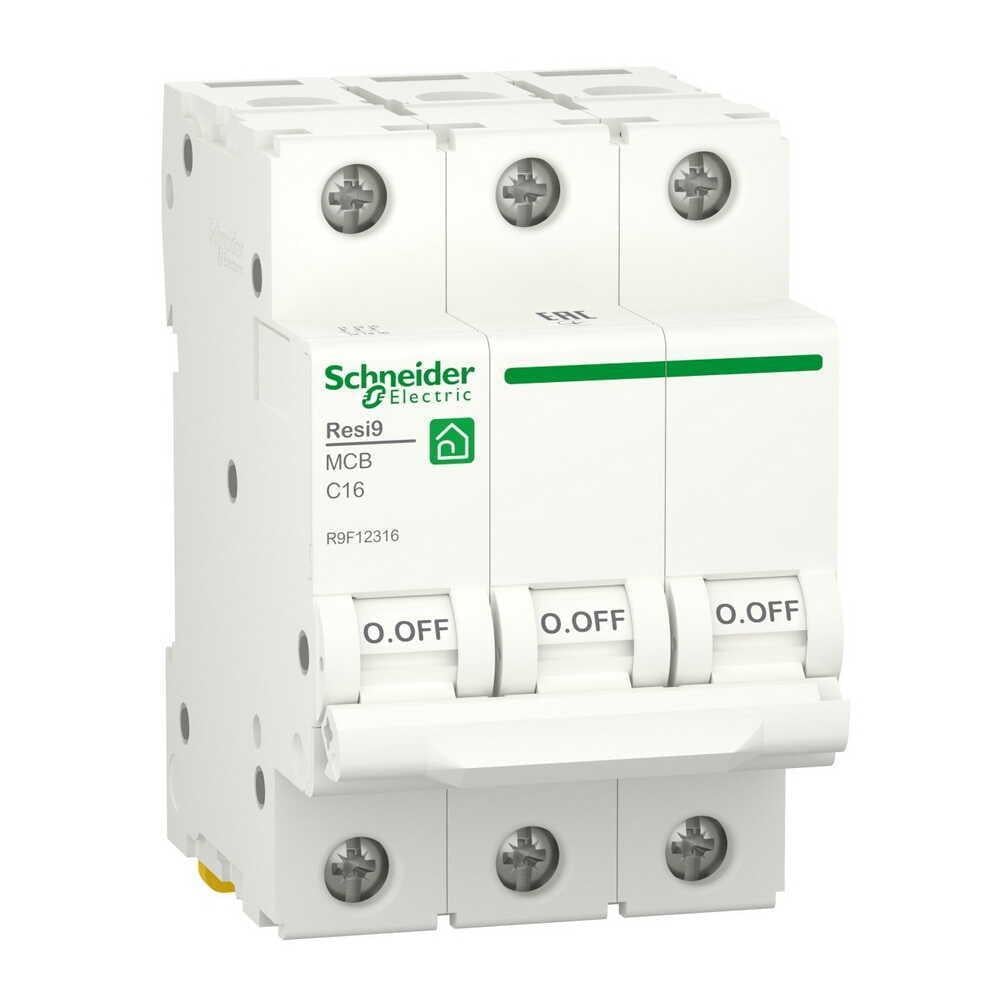 Автоматичний вимикач Schneider Electric 6 кА C 3P 16 А Resi9 (R9F12316)