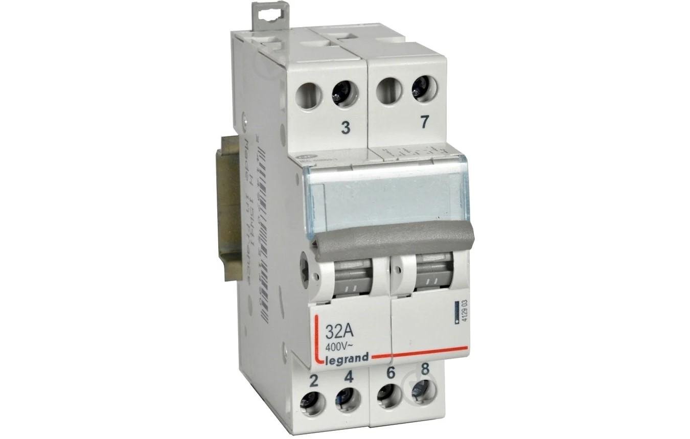 Перемикач навантаження Legrand 412903 32A 1-0-2 2Р - фото 1 Перемикач навантаження Legrand 412903 32A 1-0-2 2Р - фото 1
