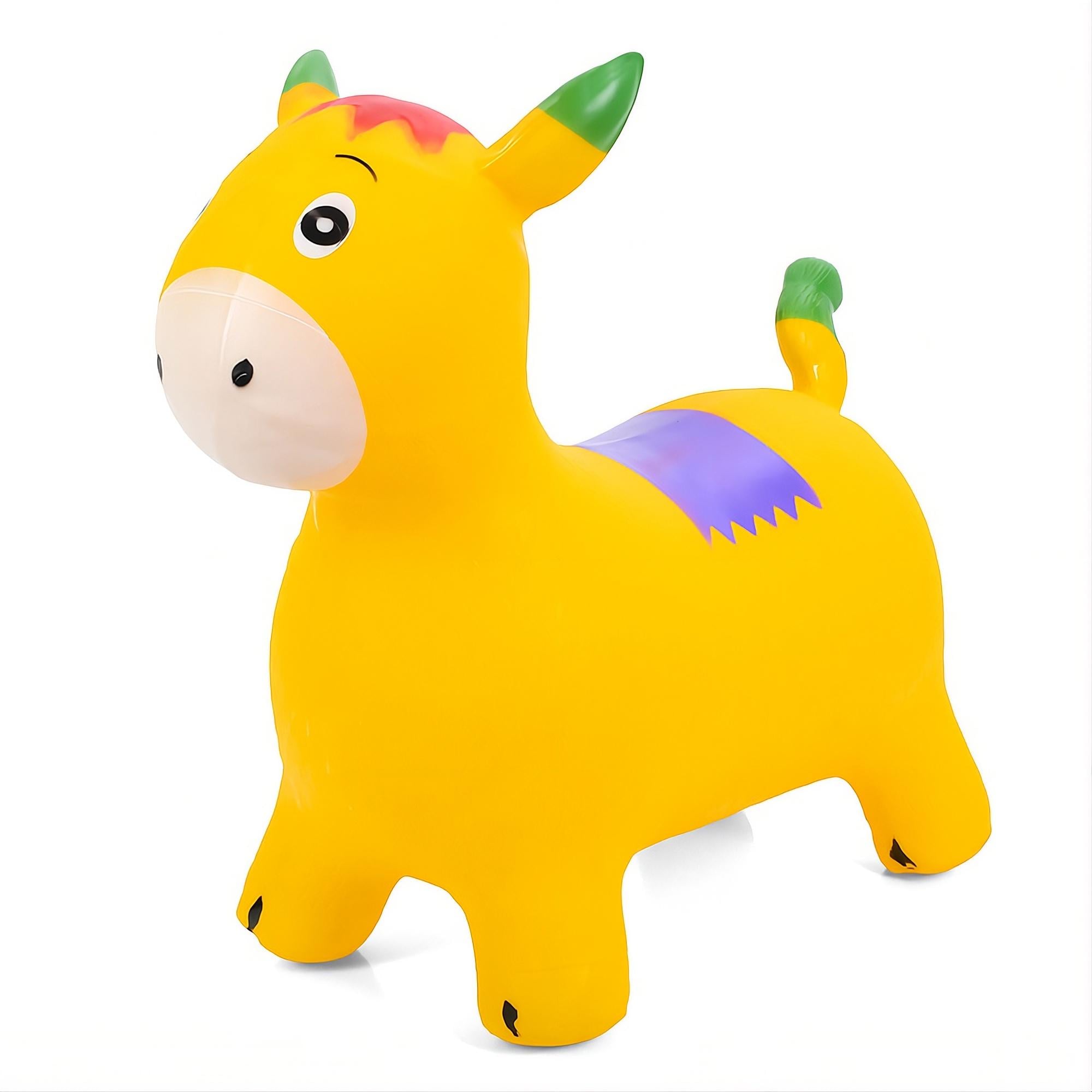 Стрибун-тваринка дитячий MS 4844-4 Коник ПВХ 1300 г 23x29x10 см Жовтий (34032277)