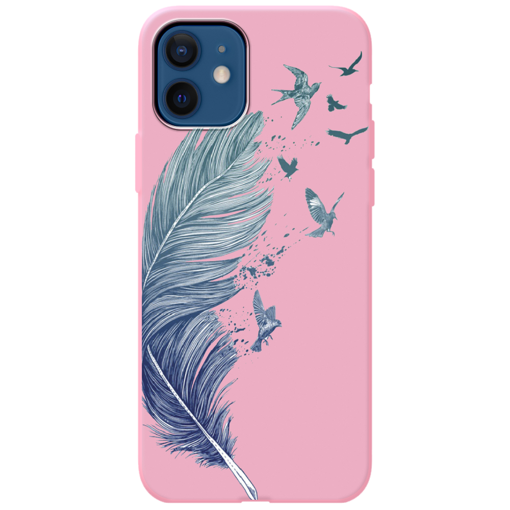 Чехол BoxFace iPhone 12 Feather Розовый силикон (41161-cc38-43059)