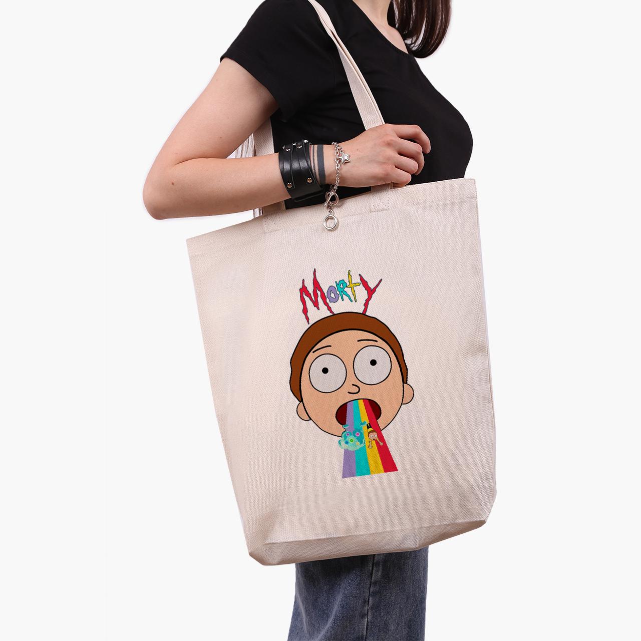 Эко сумка шоппер Rick and Morty 41x39x8 см Бежевый (9227-2946-WTD)