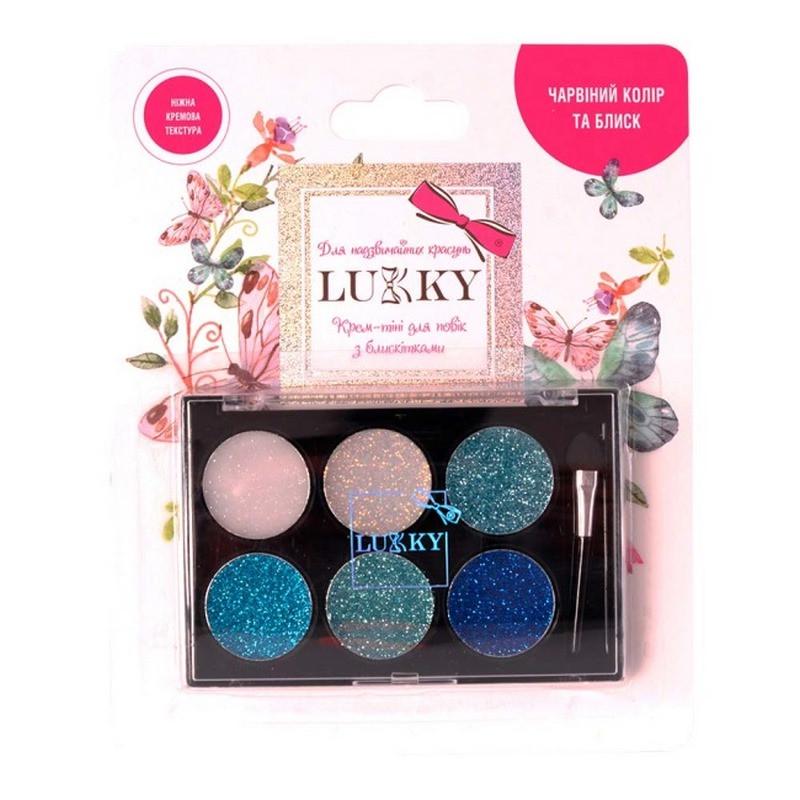 Дитячі крем-тіні для повік Lukky T16126 з блискітками/з аплікатором (RLT52523)