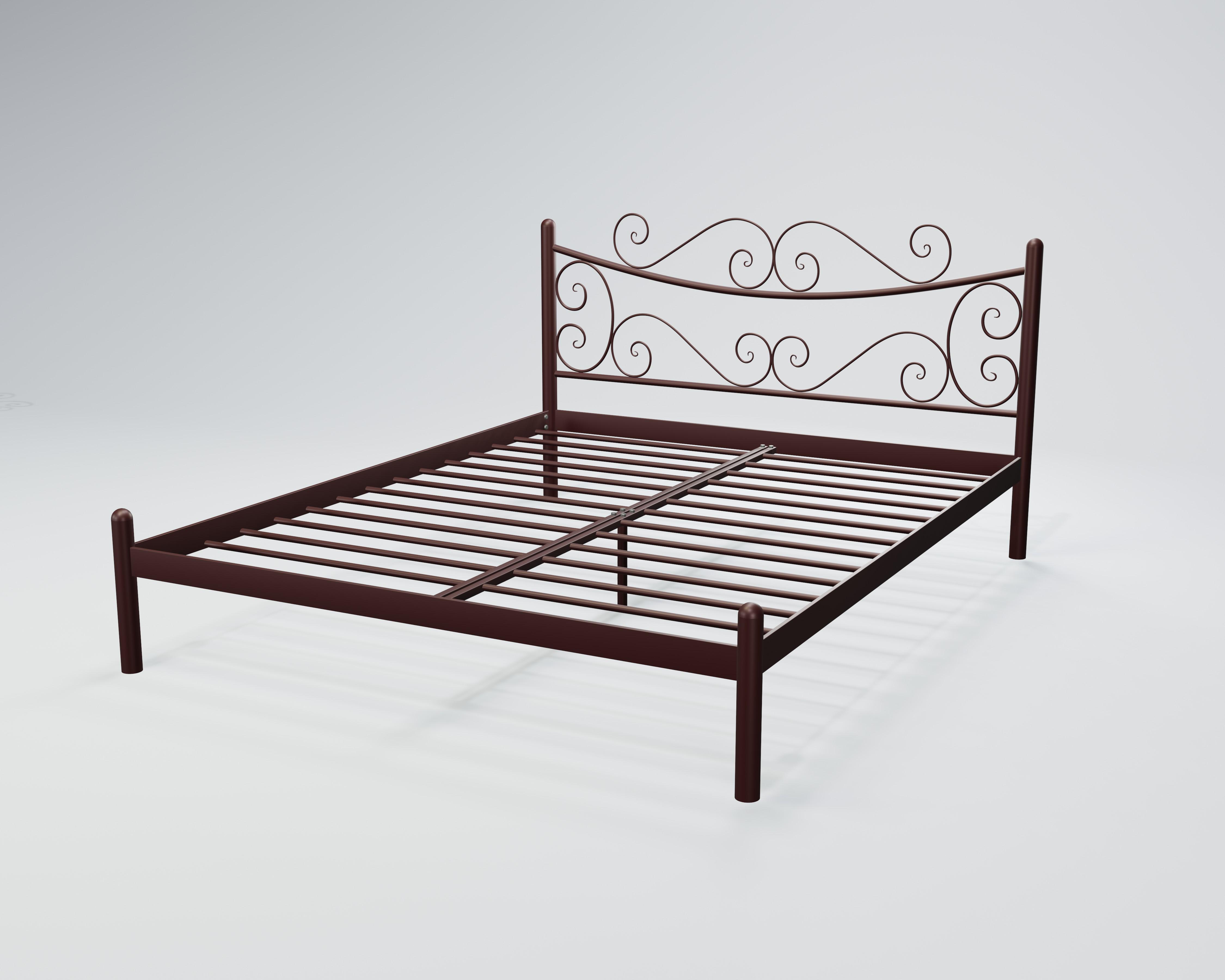 Кровать металлическая Азалия 180x190 см Бордовый