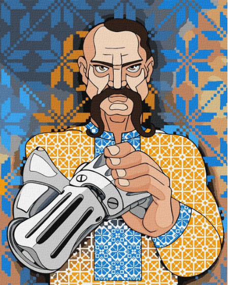 Картина по номерам Идейка Украинский киборг mosyakart 40х50 см (KHO2594)