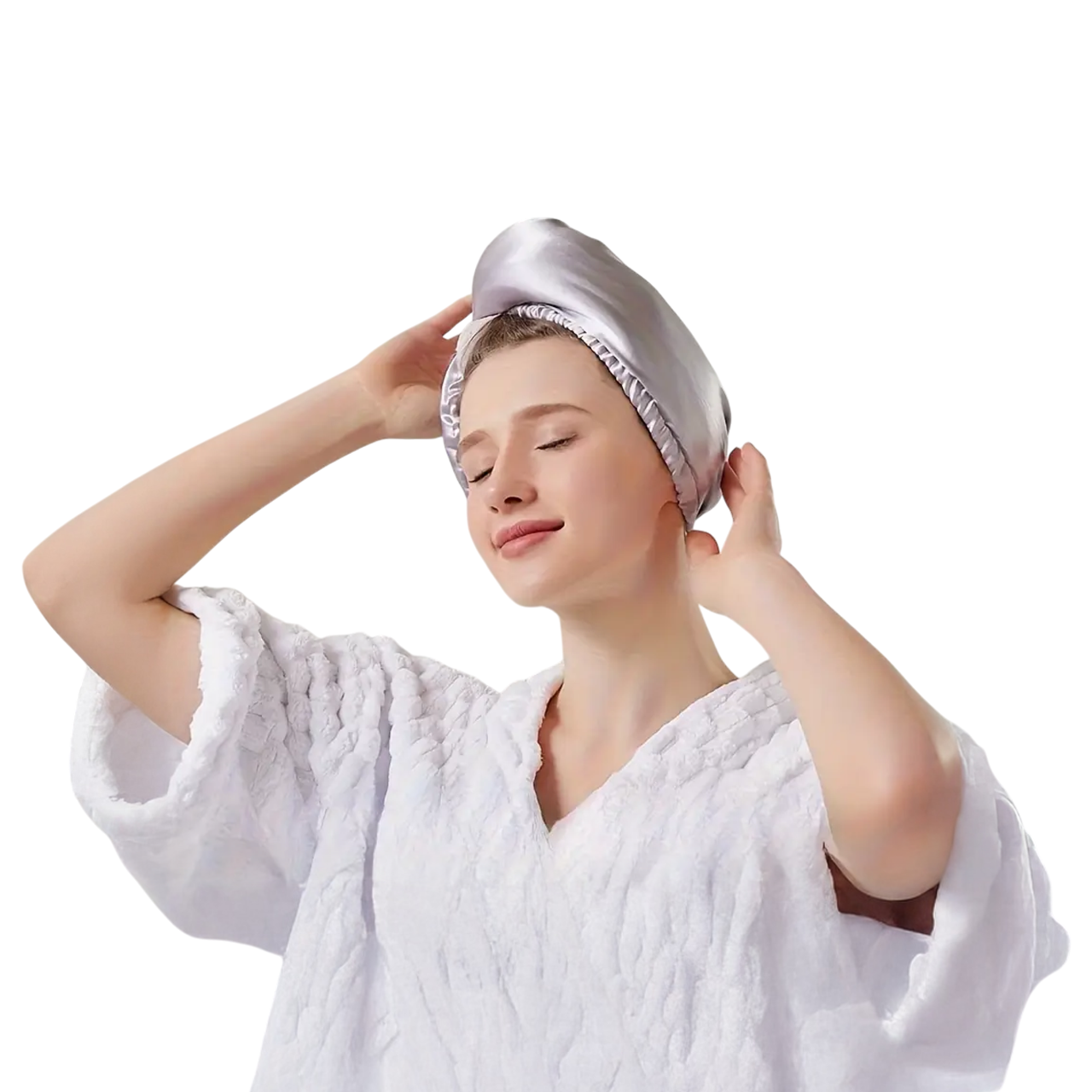 Полотенце-тюрбан шелково-микрофибровое двустороннее 58х20 см Серый (2595116974)