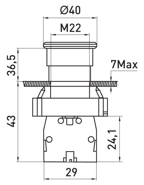 Кнопка управления E.NEXT e.mb.bc51 Грибок 1NO 22 мм Желтый (p0810117) - фото 3