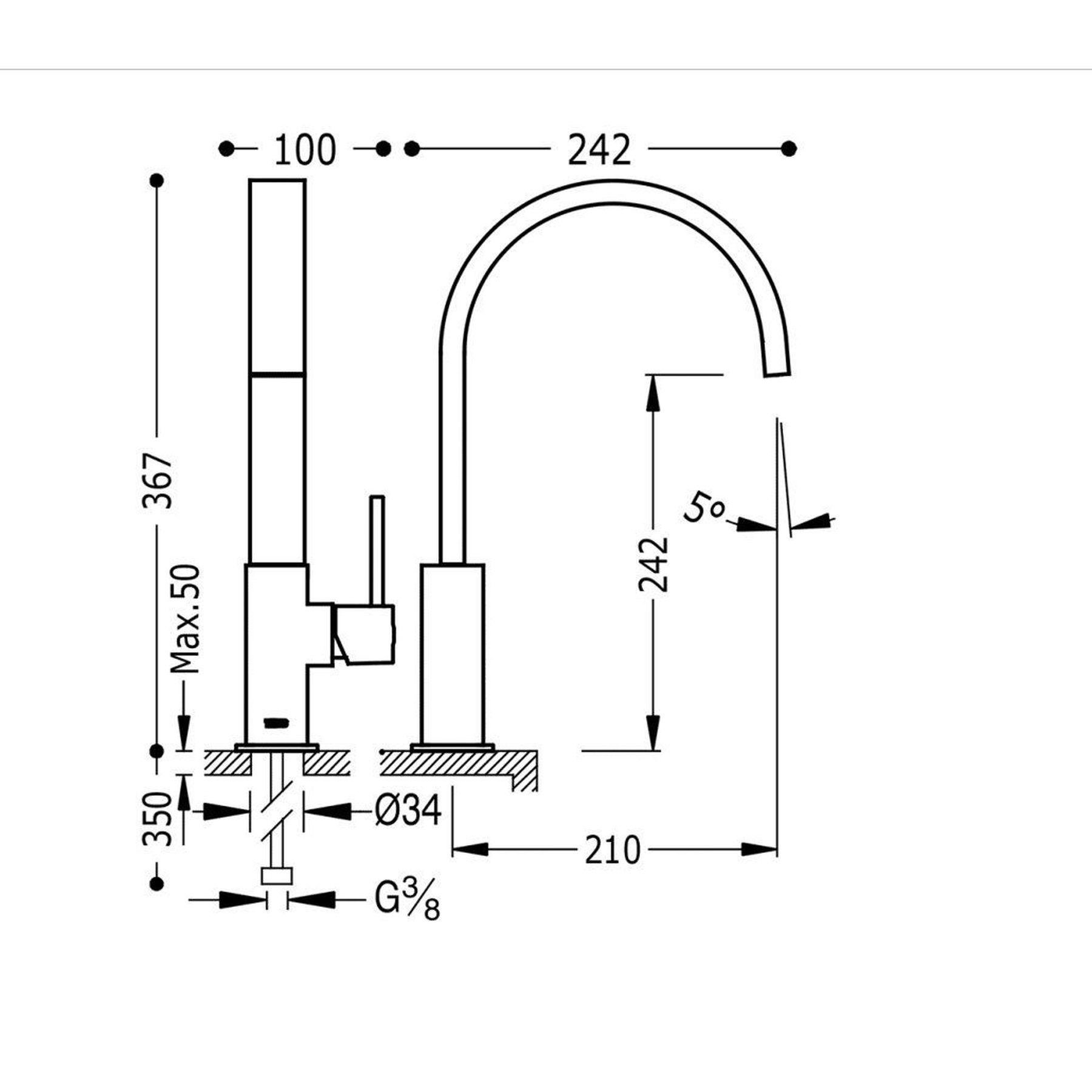 Смеситель для кухни Tres TOP-130 498 CUADRO - фото 2 Смеситель для кухни Tres TOP-130 498 CUADRO - фото 2