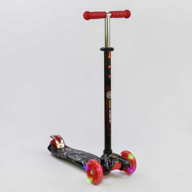 Самокат Best Scooter Maxi 779-1518 колеса с подсветкой Черный/Красный (45928053)
