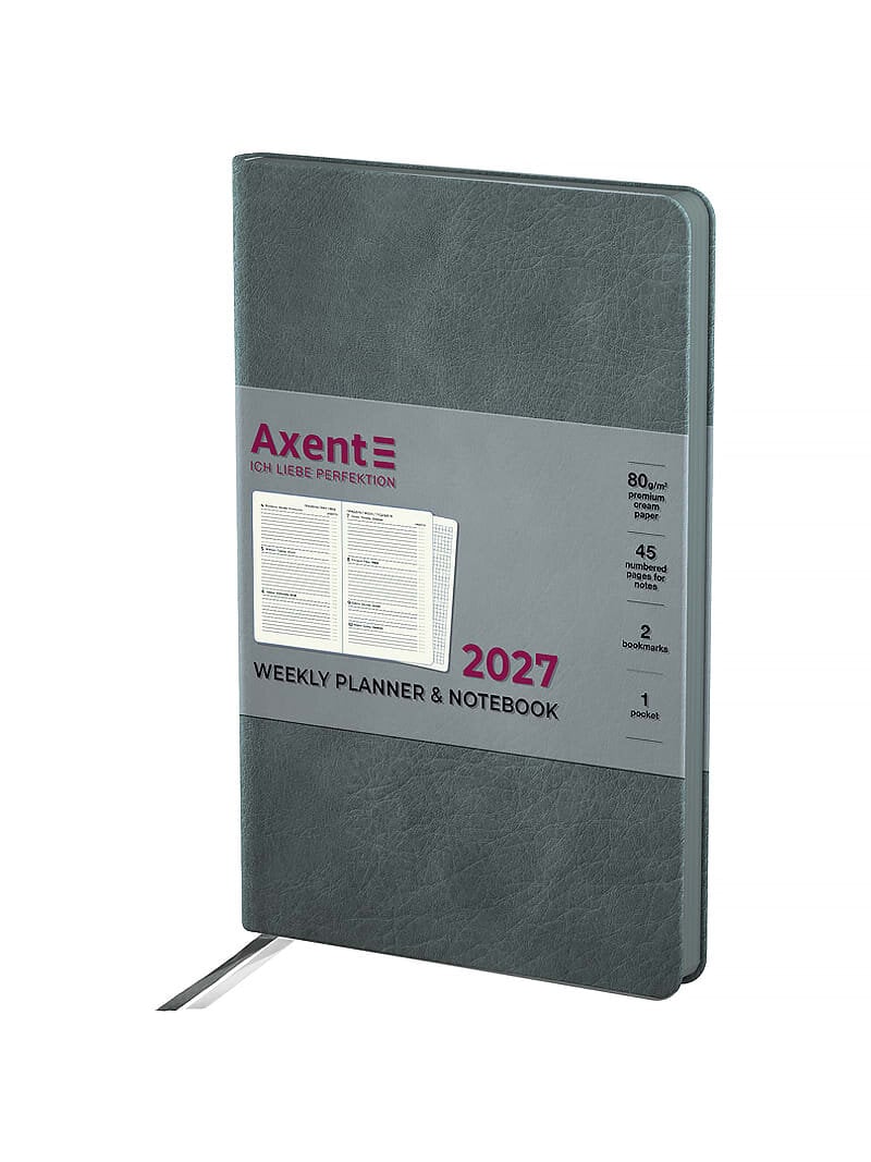 Еженедельник Axent 2027 Partner Soft Cloud 125x195 мм Серый (8537-27-2-A) Еженедельник Axent 2027 Partner Soft Cloud 125x195 мм Серый (8537-27-2-A)