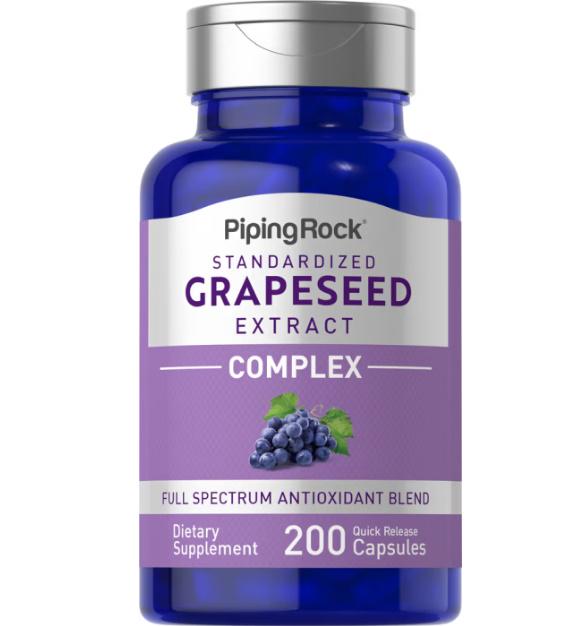 Антиоксидант Piping Rock Standardized Grapeseed Extract Complex 200 Caps