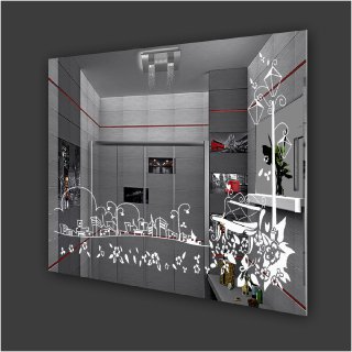 Зеркало Экватор ML-106 с подсветкой LED с рисунком 70x120 см