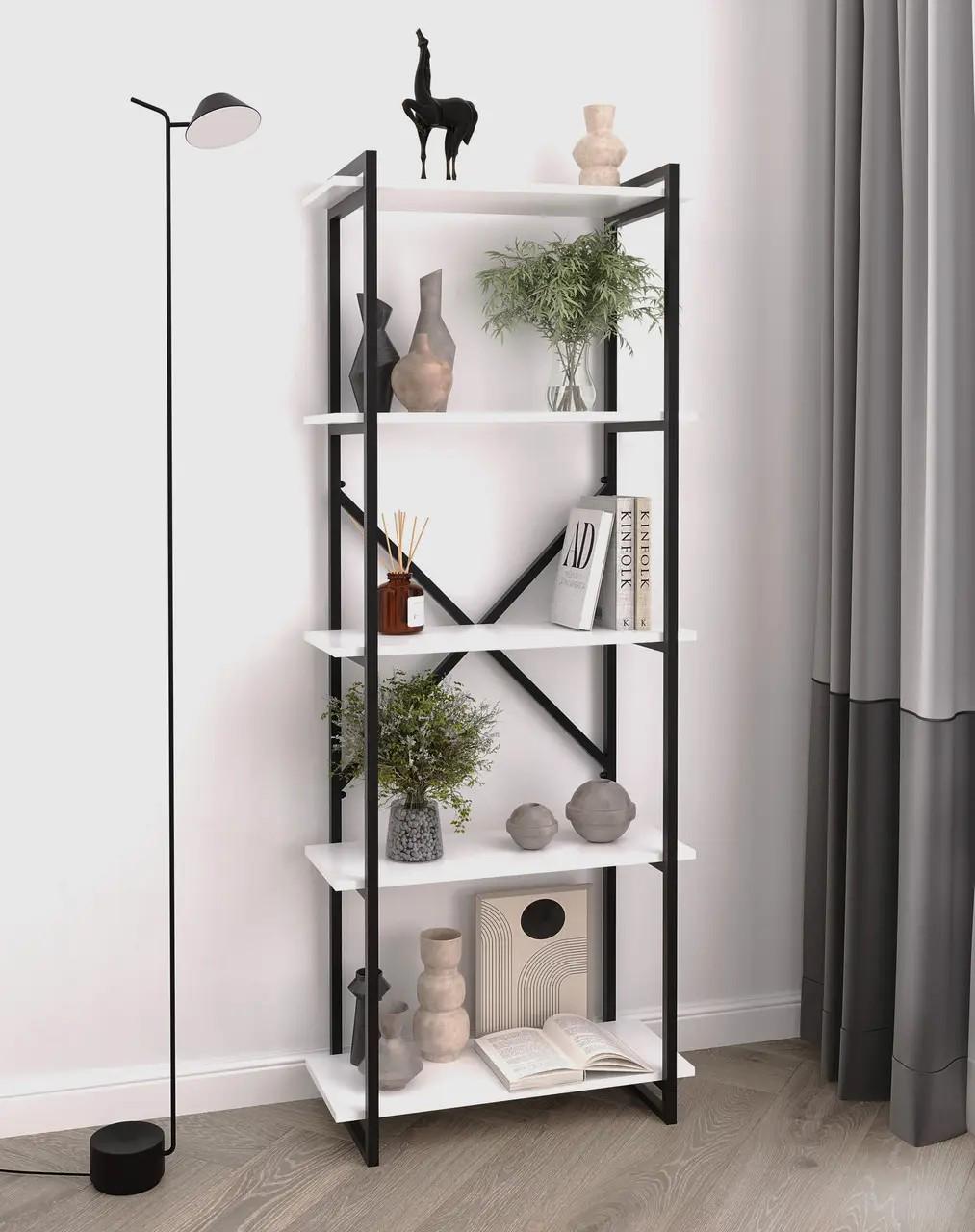 Стелаж в стилі Loft 700х1800х300 мм Білий (FH-Ant-1)