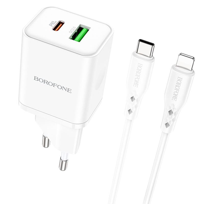 Зарядное устройство сетевое Borofone BN7 PD20W+QC3.0 1USB-A/1C Type-C to Lightning White (00000073992_1) Зарядное устройство сетевое Borofone BN7 PD20W+QC3.0 1USB-A/1C Type-C to Lightning White (00000073992_1)