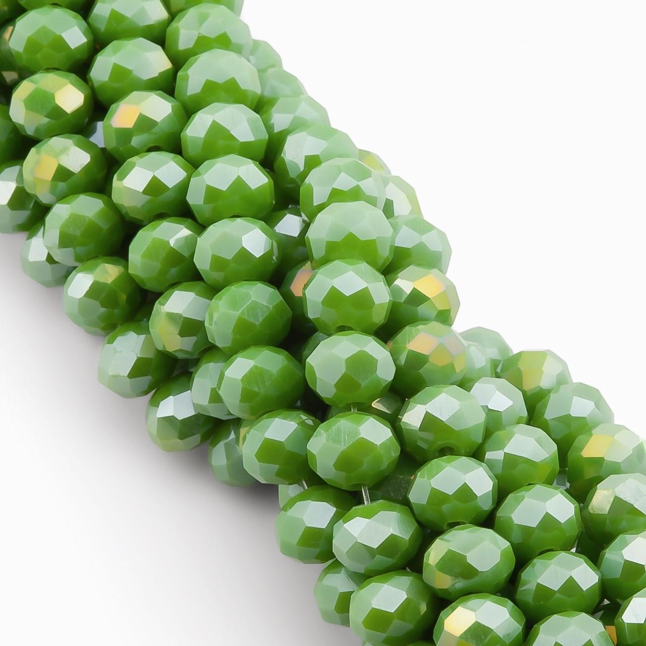 Бусины Swarovski АВ огранки рондель 3,5х3 мм 34 см 124 шт. Салатовый непрозрачный (БС3147а61)