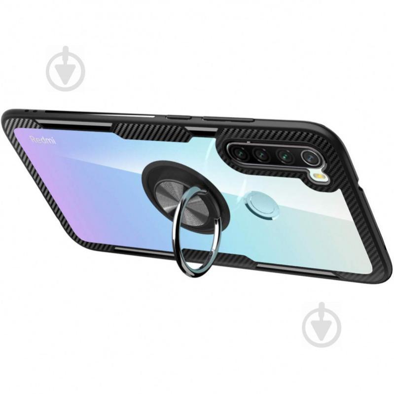 TPU+PC чехол Deen CrystalRing под магнитный держатель для Xiaomi Redmi Note 8T Черный (883743)