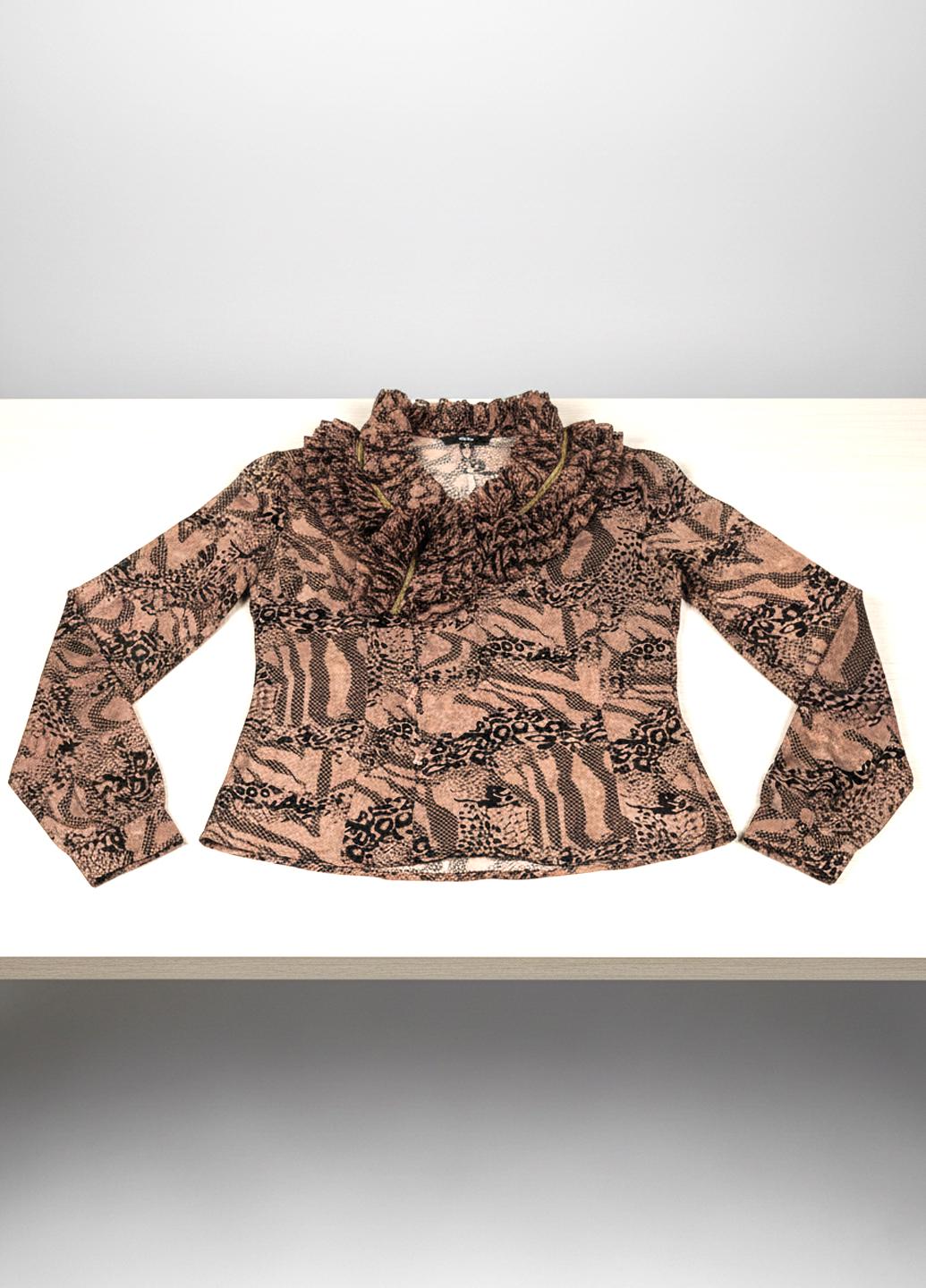 Блуза жіноча з рюшами Lowett LW-116476-1 р. 48 Коричневий (17852264) - фото 7 Блуза жіноча з рюшами Lowett LW-116476-1 р. 48 Коричневий (17852264) - фото 7