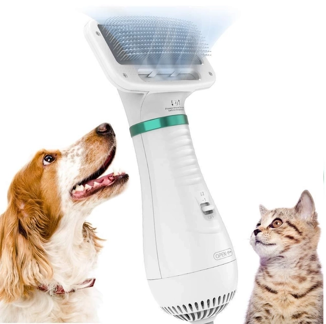 Фен-щітка гребінець для шерсті тварин Pet Grooming Dryer безшумна Білий - фото 11