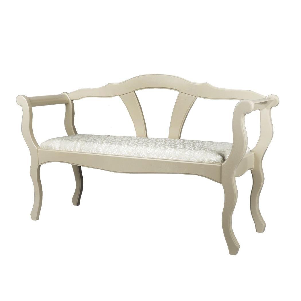 Банкетка со спинкой Мікс Меблі Джокер дерево/ткань Avilla Белая эмаль/Бежевый Банкетка со спинкой Мікс Меблі Джокер дерево/ткань Avilla Белая эмаль/Бежевый