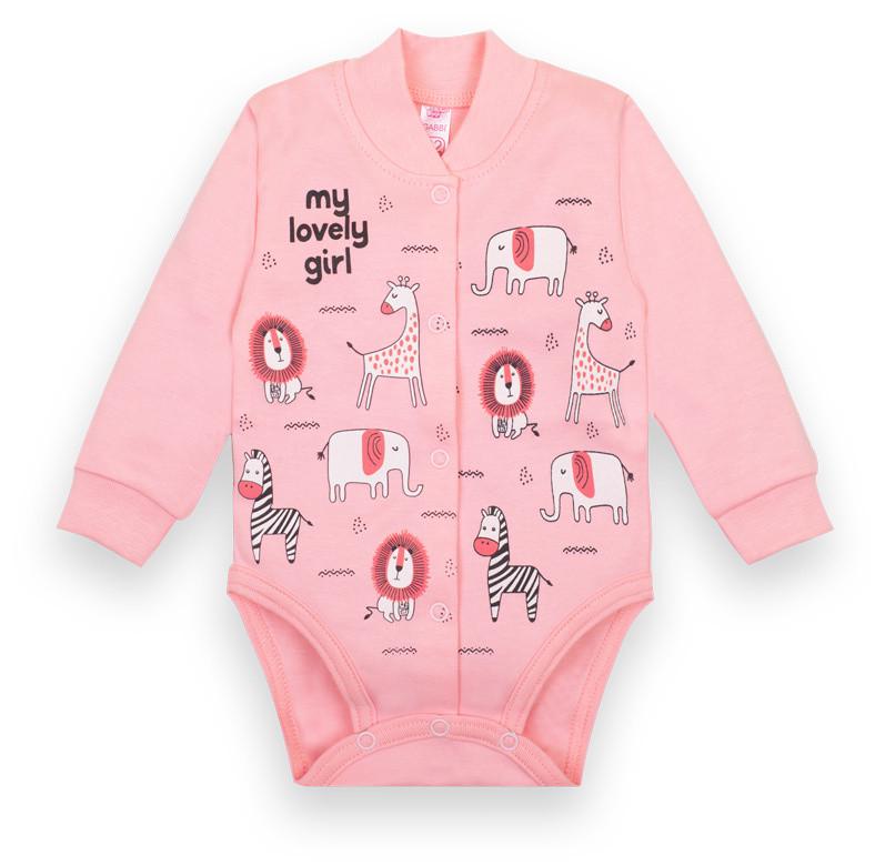 Боди детское хлопковое для девочки на кнопках Gabbi BD-20-22-1 Радужное настроение 68 см Персиковое (12379)