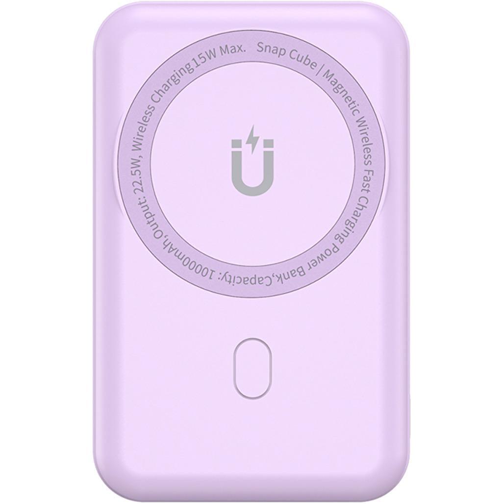 Внешний аккумулятор WiWU Snap Cube Magnetic Wireless Charger 10000 mAh Purple (6936686409391)