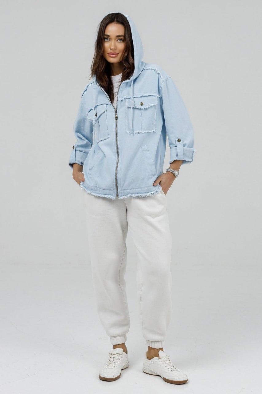 Куртка-толстовка джинсовая женская 5XL Голубой (6911b/5XL)