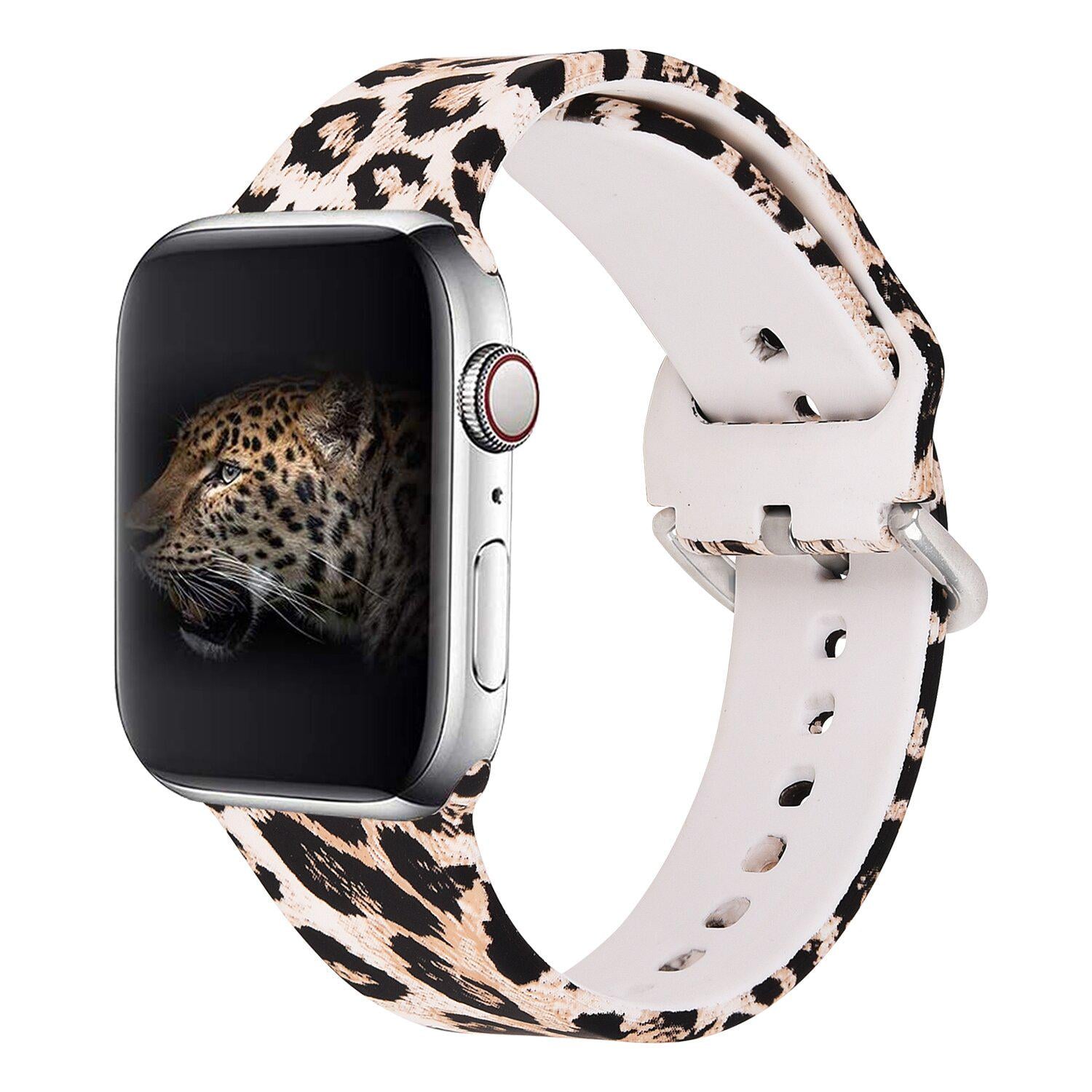 Силиконовый ремешок для Apple Watch 38-40 мм Леопардовый Силиконовый ремешок для Apple Watch 38-40 мм Леопардовый