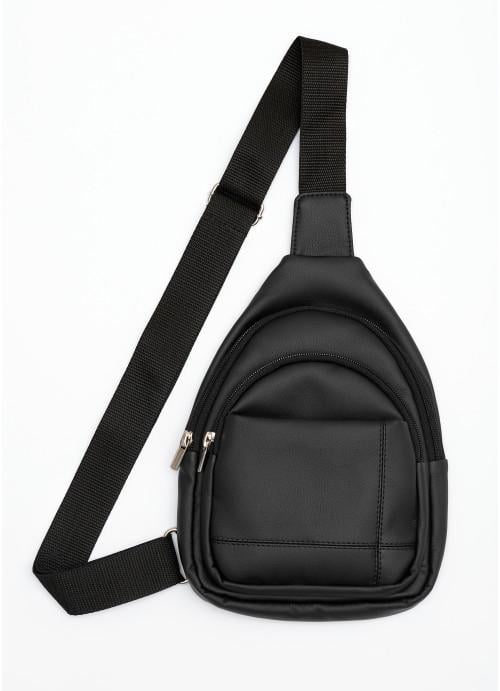 Мужская сумка-слинг Sambag через плечо из экокожи Черный (890019629)