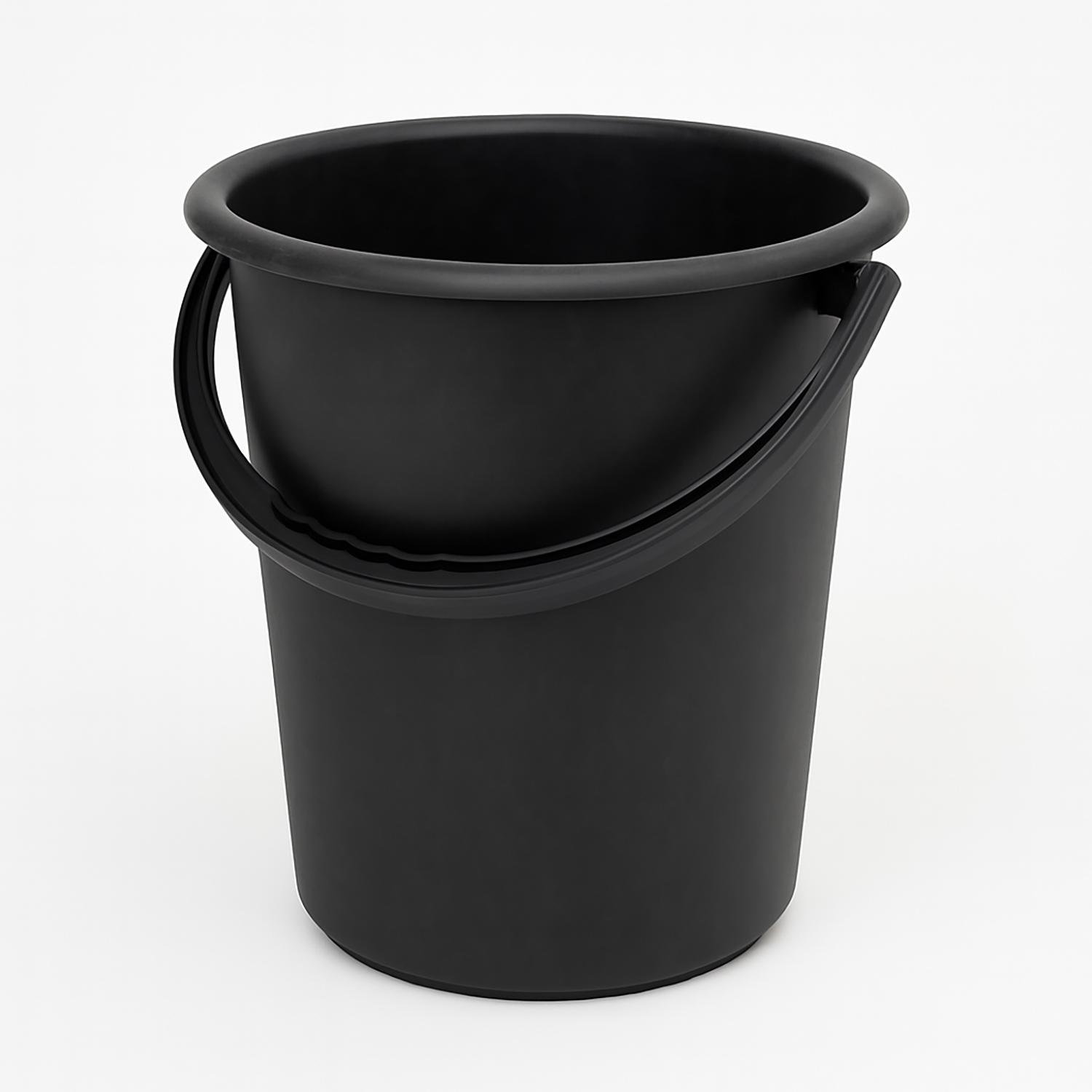 Ведро пластиковое хозяйственное без крышки 6 л Черный (88036)