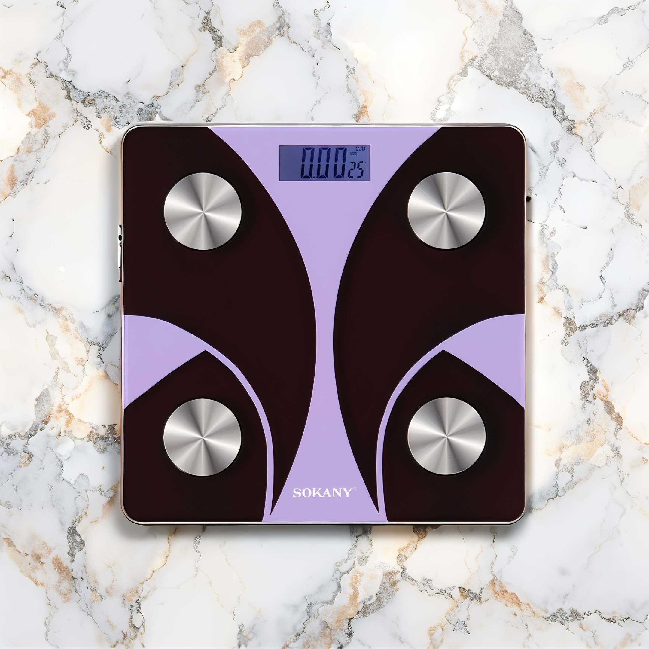 Фитнес-смарт-весы напольные электронные с поддержкой Bluetooth из закаленного стекла Sokany SK-19029V до 180 кг Фиолетовый (SK-19029V) Фитнес-смарт-весы напольные электронные с поддержкой Bluetooth из закаленного стекла Sokany SK-19029V до 180 кг Фиолетовый (SK-19029V)