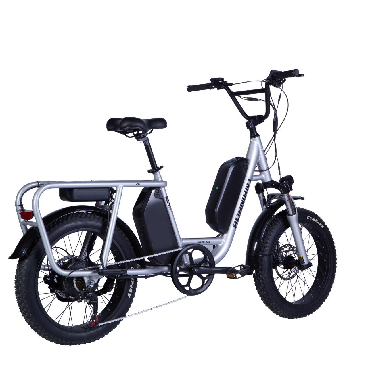 Велосипед з електроприводом AL Dorozhnik eADAMANT HDD 20" рама-18,5" 48B 17,5+12,5Ахч 1000 Вт 100 км запас ходу Сріблястий - фото 3