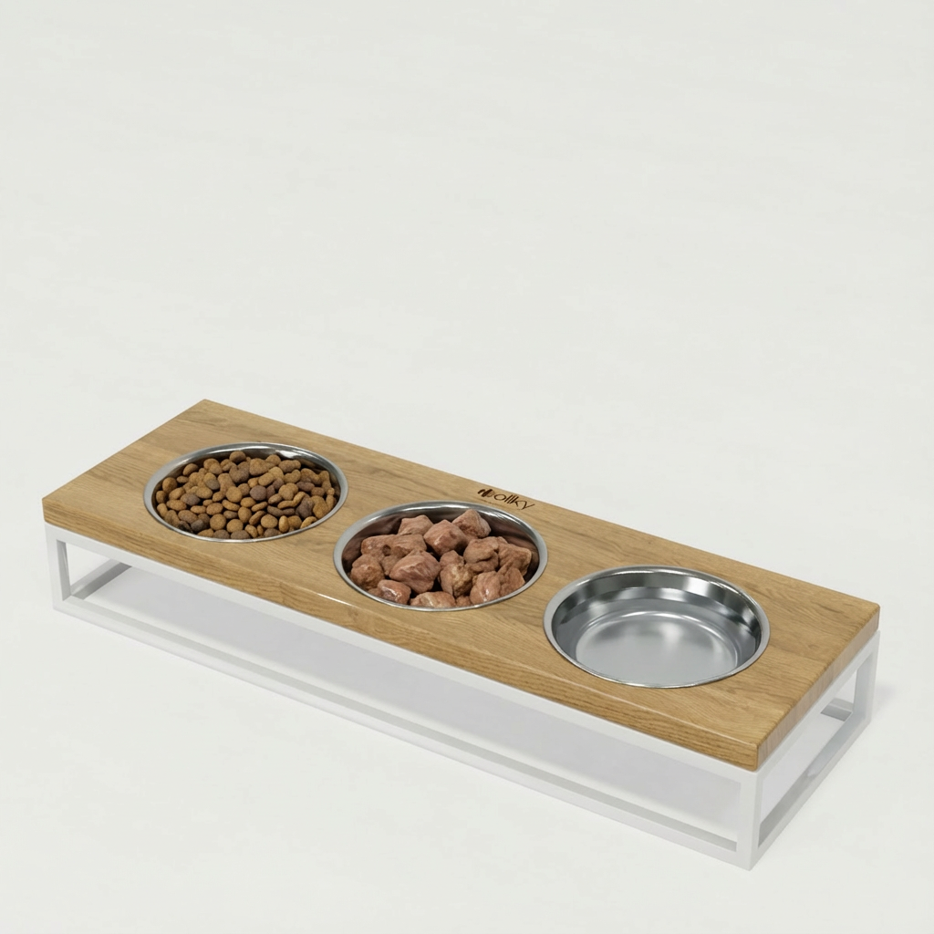 Миски на підставці для котів і маленьких собак Hollky Base Bar 3х0,45 л (Bar-54187-WHNT) - фото 1 Миски на підставці для котів і маленьких собак Hollky Base Bar 3х0,45 л (Bar-54187-WHNT) - фото 1