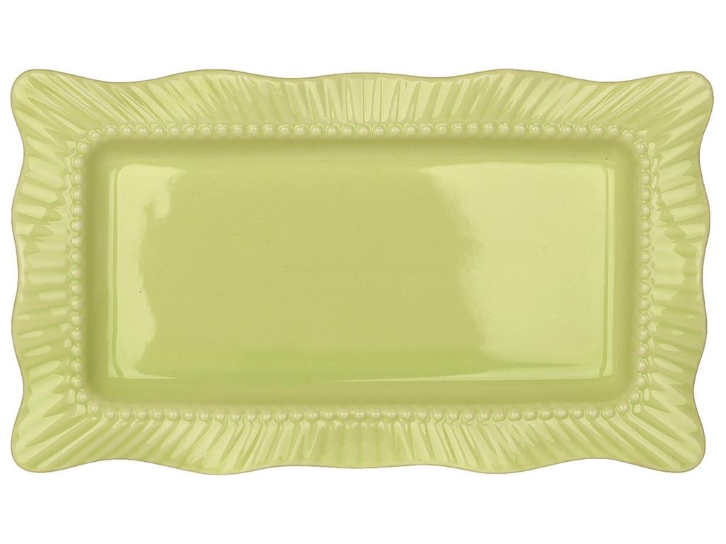 Блюдо фарфоровое прямоугольное 25,5х14,7 см Салатовый (BDI-888-014)